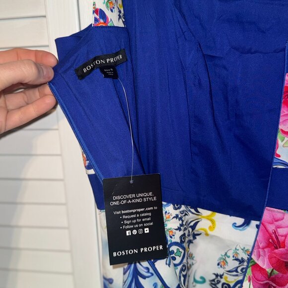 NWT Boston Proper Womens Dress 6 - Capri Tile Print - Colorful Resort Vacation - Picture 7 of 9